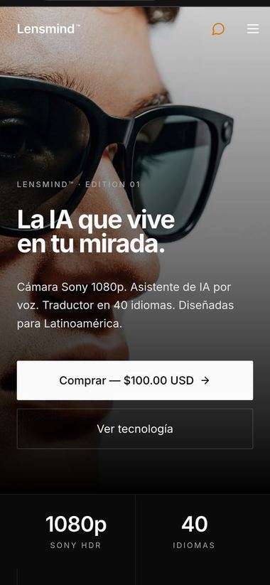 Site Lensmind em mobile