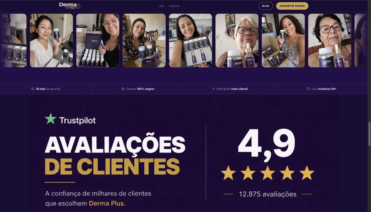 Site Derma+ Plus em desktop